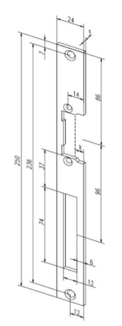 04935-01 sluitplaat deuropener RVS