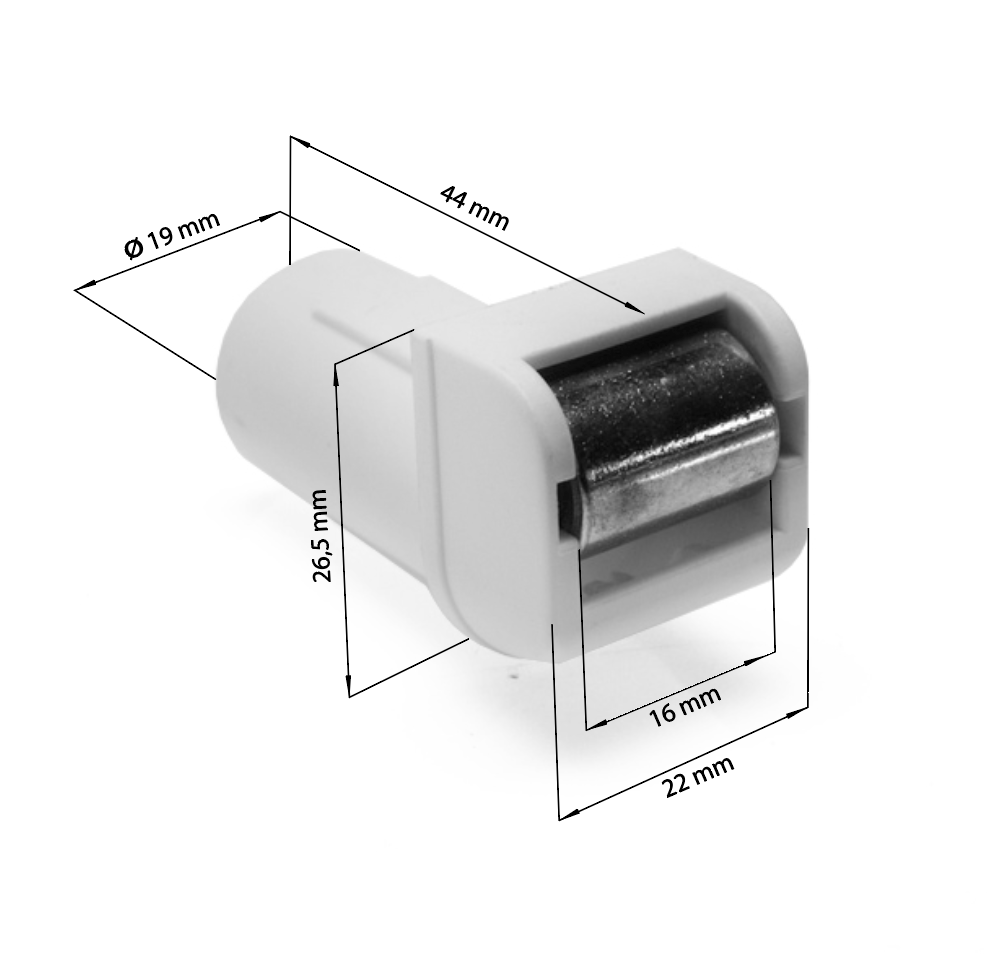 Bandgeleider voor 15mm band met naaldgelagerde stalen rol