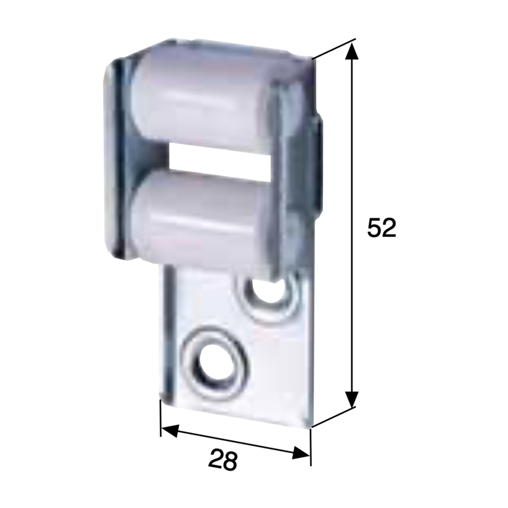 Bandgeleider 14mm staal/2 rollen kunst.