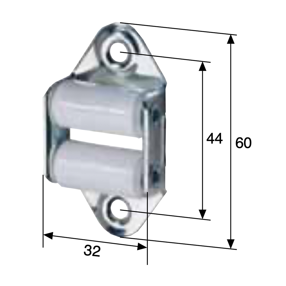 Bandgeleider 23mm staal/2 rollen kunst.